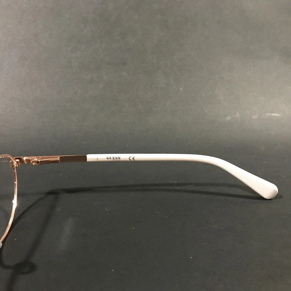 Guess Eyeglasses Frames GU8238 028 White Pink Rose Gold Round Cat Eye 55-16-140